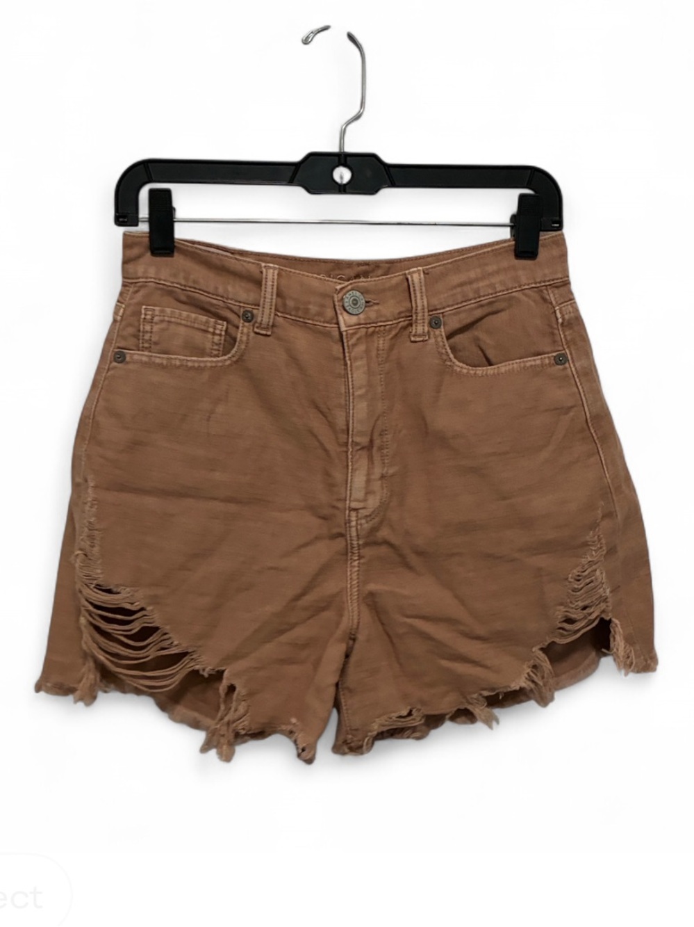 American Eagle Outfitters Dusty Pink Highest Rise Distressed Hems Mon Shorts